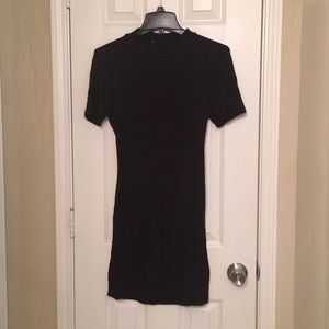 black dress, high neck